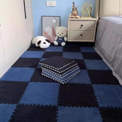 Soft Plush Kids Play Mat 30x30cm   Baby Floor Puzzle Rug, 10Pcs Interlock
