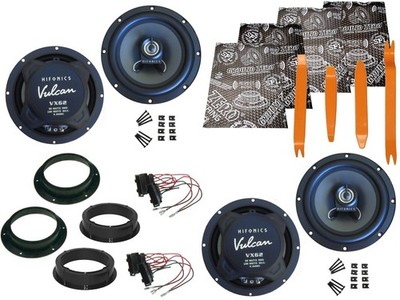Hifonics Boxen Set für VW Passat B7 B8 Bj 10-20 Tür vorne hinten Dämmmatte Bügel