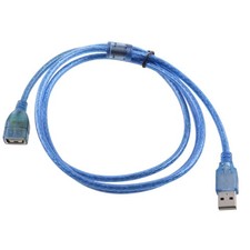 Blue USB 2.0 5ft 1.5m New Clear Extension Male to Female Cable Connector