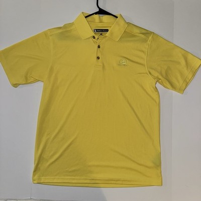 Men s Medium Pebble Beach Dry-Luxe Performance Yellow Golf Polo Shirt