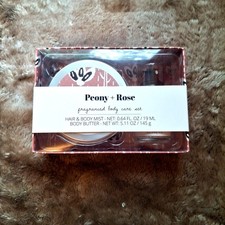 World Market Peony Rose Scented Body Butter, Hair Body Mist Gift Set New