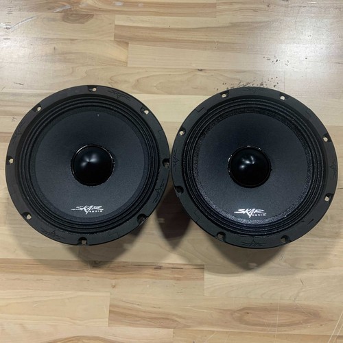 (2) USED SKAR AUDIO NPX8-8 8" 350 WATT MAX 8 OHM NEODYMIUM MID-RANGE SPEAKERS