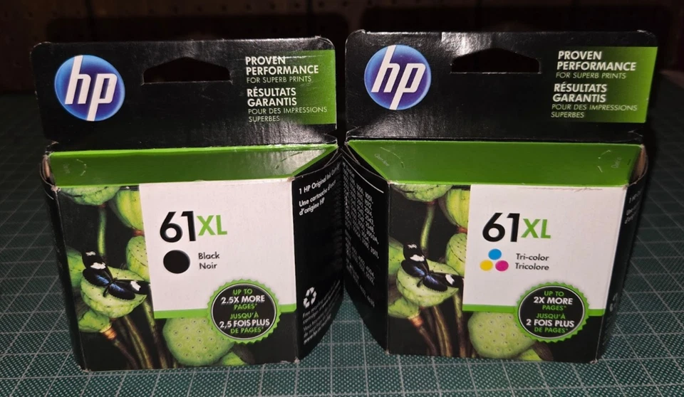 Cartuchos de tinta para impresora HP genuinos 61XL tricolor negro 61 XL lote caducado 2019 61 XL - Imagen 1 de 4