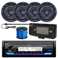 JVC KD-X38MBS USB Receiver, 4x 6.5" Black Speaker, Radio Shield, Antenna, Wire