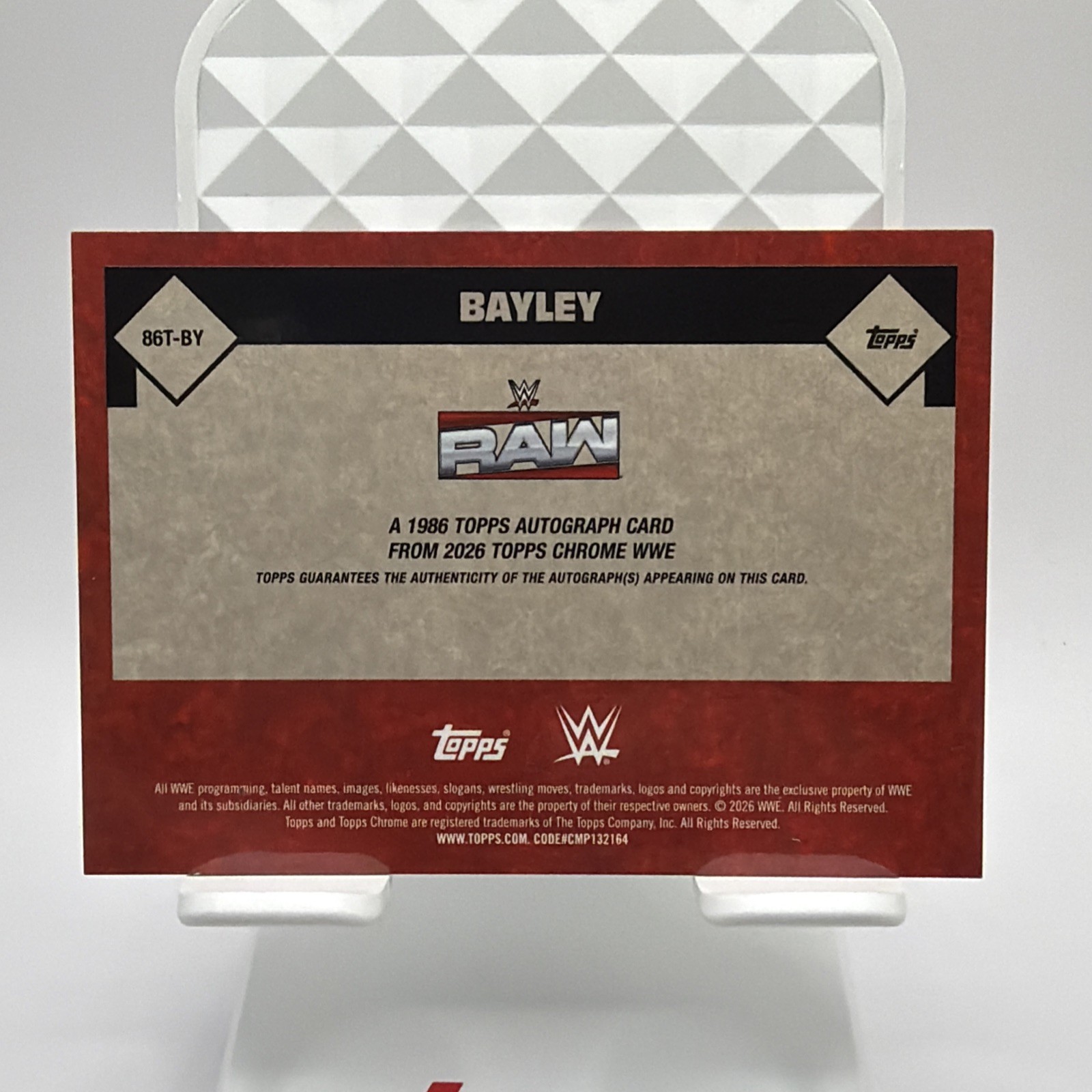 Bayley Orange SUPERATAR Auto 11/25 #86T-BY 2026 Topps Chrome WWE 1986 Refractor  view 3