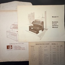 VINTAGE BALDWIN ORGAN MODEL 4 OWNER'S MANUAL AND REGISTRATION CHART