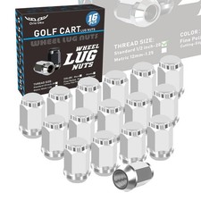 Golf Cart Wheel Lug Nuts for EZGO Club Car,Stadnderd 1/2-20 Size,16 PCS Chr...