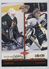 1999-00 Pacific Emerald Green 145/199 Robert Esche Scott Langkow #332 13h2