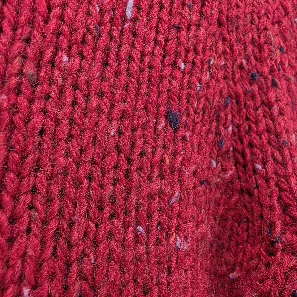 Patagonia Sweater Womens Small Red Merino Wool Hooded Button Pullover Knit - Image 4 of 4