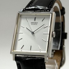 Seiko 2C21-5180 Quarz silbernes Zifferblatt rechteckige Dresswatch