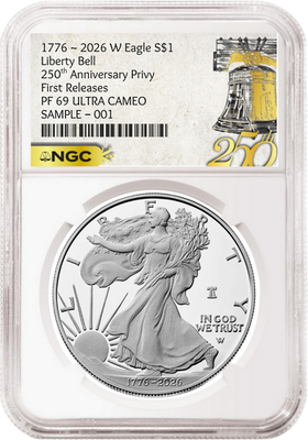 #ad 2026 W 250th Anniversary Proof Silver Eagle NGC PF 69 UC FR 250 Bell Presale $284.24