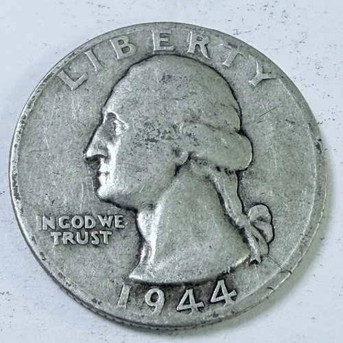 1944 D Washington Quarter 90% Silver Circulated Coin Free Shipping #7667