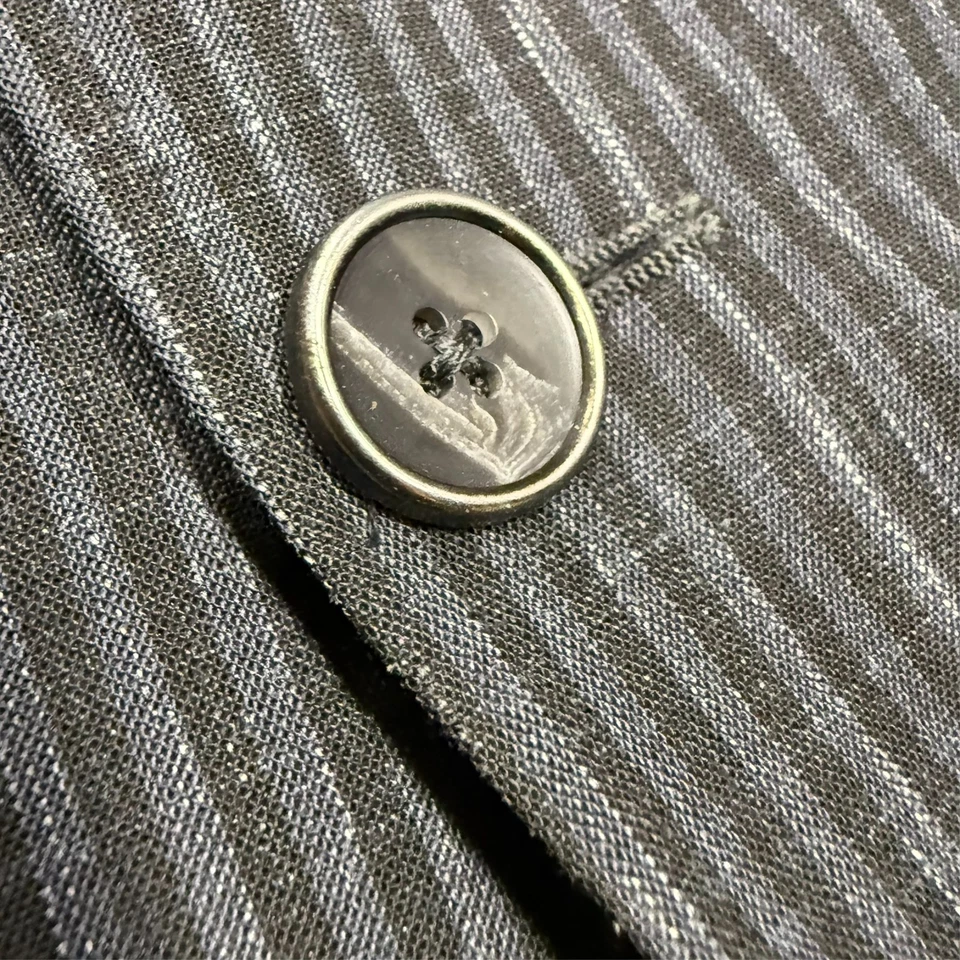 Jack Victor Wool Linen Silk Blazer Half Lined Sport Coat Striped Grey 40R - Image 4 of 4