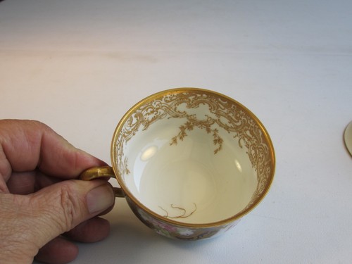 Gorgeous Haviland Limoges France Pink Roses Cobalt Blue & Gold Cup & SaucerSet - Picture 8 of 10