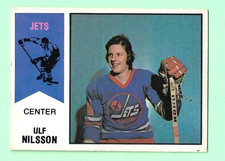(1) ULF NILSSON 1974-75 O-PEE-CHEE WHA # 4 JETS ROOKIE EX/EX+ CARD (N6255). rookie card picture