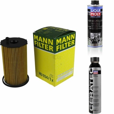 MANN-FILTER ÖLFILTER HU 934/1 x + LIQUI MOLY Cera Tec 3721 + Motorspülung 2427
