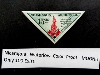 nystamps Nicaragua Stamp Waterlow Color Proof MNH €300 Only 100 Exist G21y490