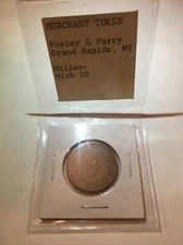Antique Foster and Perry Merchant Token Hard Times Token Copper Nice Medal