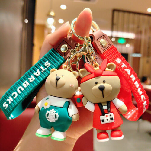 NEW PVC Starbucks Key Chain Cute teddy bear doll Keychain Bag Pendant gift - Picture 3 of 15