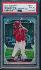 PSA 10 NELSON RADA 2023 Bowman Chrome LUNAR GLOW REFRACTOR ANGELS RC GEM MINT