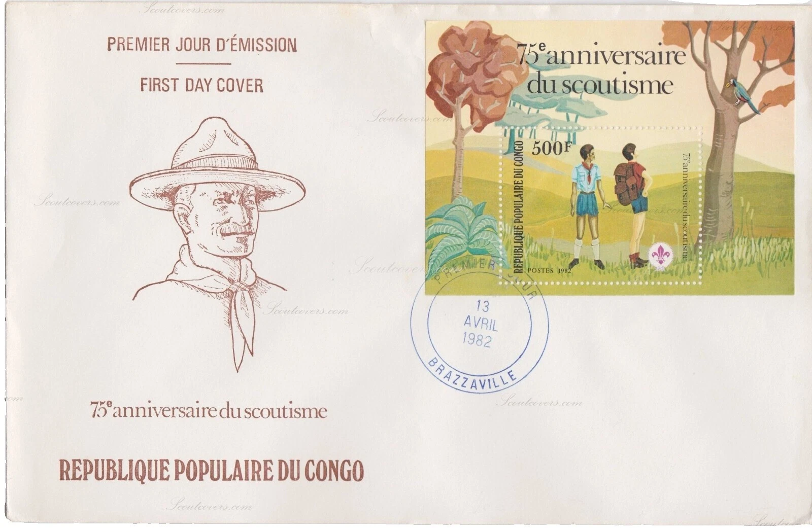 Sobre de Primer Día de estampillas del Congo