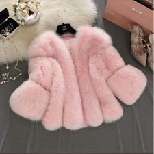 2024 Women Real Whole Skin Fox Fur Coat Jackets Thick Outerwear Warm Overcoat2XL