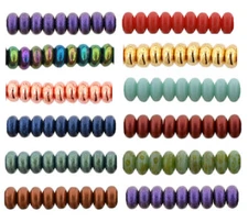 100 Czech Glass Rondelle Heishi Disc Beads 4 MM  Opaque & Transparent Colors 