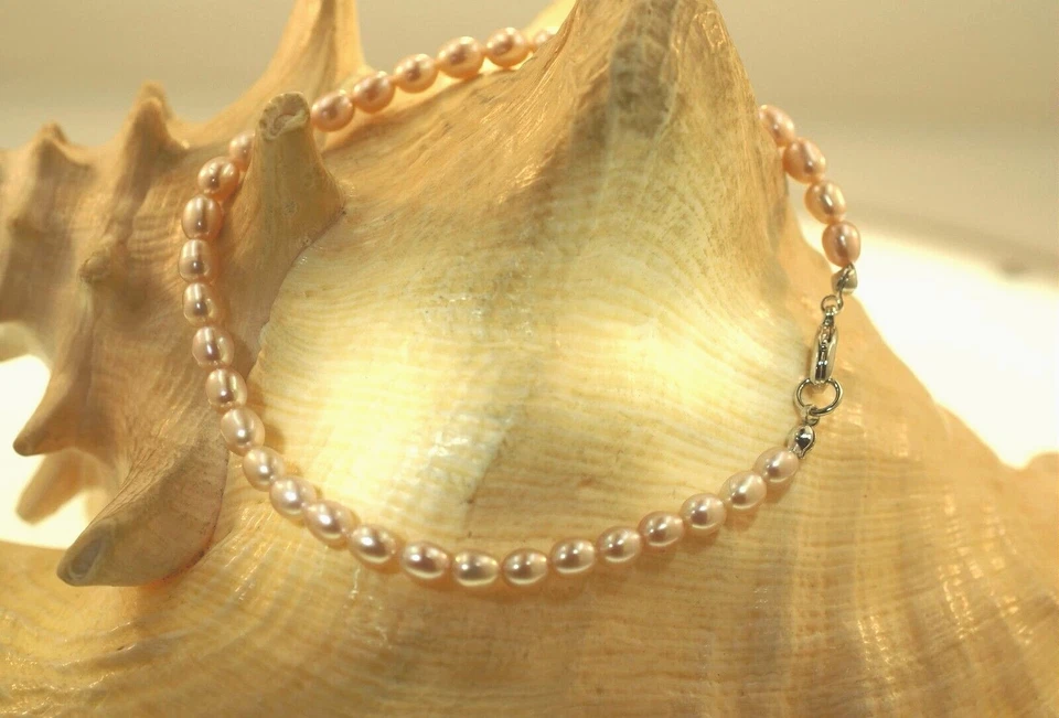 4,5 ММ ОДНОЦЕПОЧЕЧНАЯ КУЛЬТИВИРОВАННАЯ ПРЕСНОВОДНАЯ ЛАВАНДА ОВАЛЬНЫЙ ЖЕМЧУГ SP ЛОДЫЖКА 9 «-11» #2B - Изображение 2 из 4