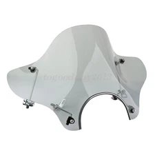 Universal Motorcycle Smoke Windshield Windscreen with Mounting Kit For Cruiser