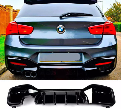 BMW 1 Series F20 F21 LCI Gloss Black Rear Diffuser Lip Valance Bumper 15-19!