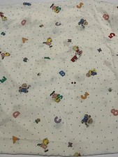 Vintage 1993 Suzy  s Zoo Infant Fitted Crib Sheet Animals Letters Craft READ