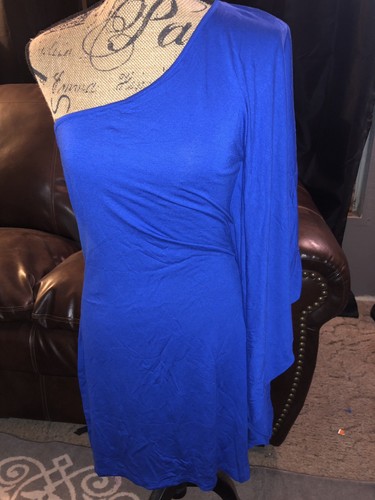 Royal Blue One Arm Knit Dress 