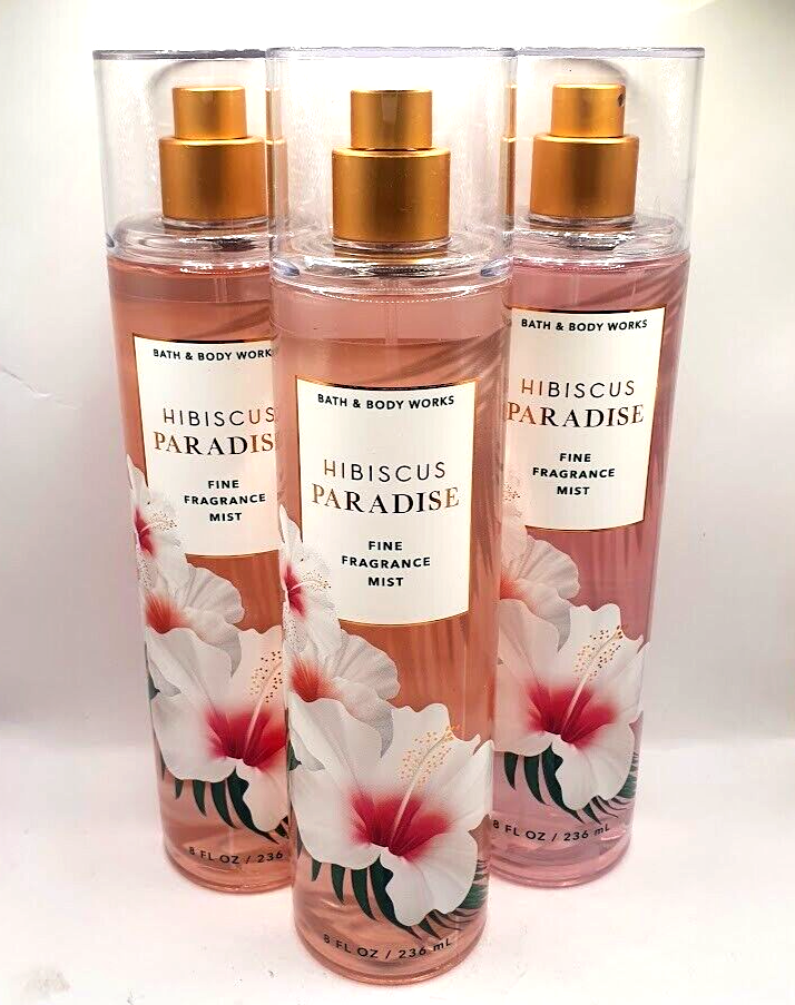 BATH AND BODY WORKS HIBISCUS PARADISE BODY MIST 8 FL OZ (SET OF 3