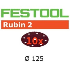 10 FESTOOL Schleifscheibe Rubin2 Ø125mm 8-Loch P40-P220 * 499101-499108 f. HOLZ