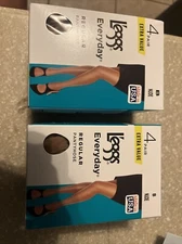 L'eggs Everyday Regular Pantyhose Sheer Toe  Size B Nude  8 Pair New