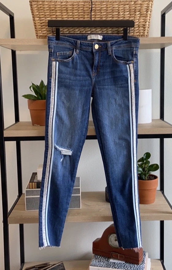 Jeans maigres rayures lat rales Zara Basic 4