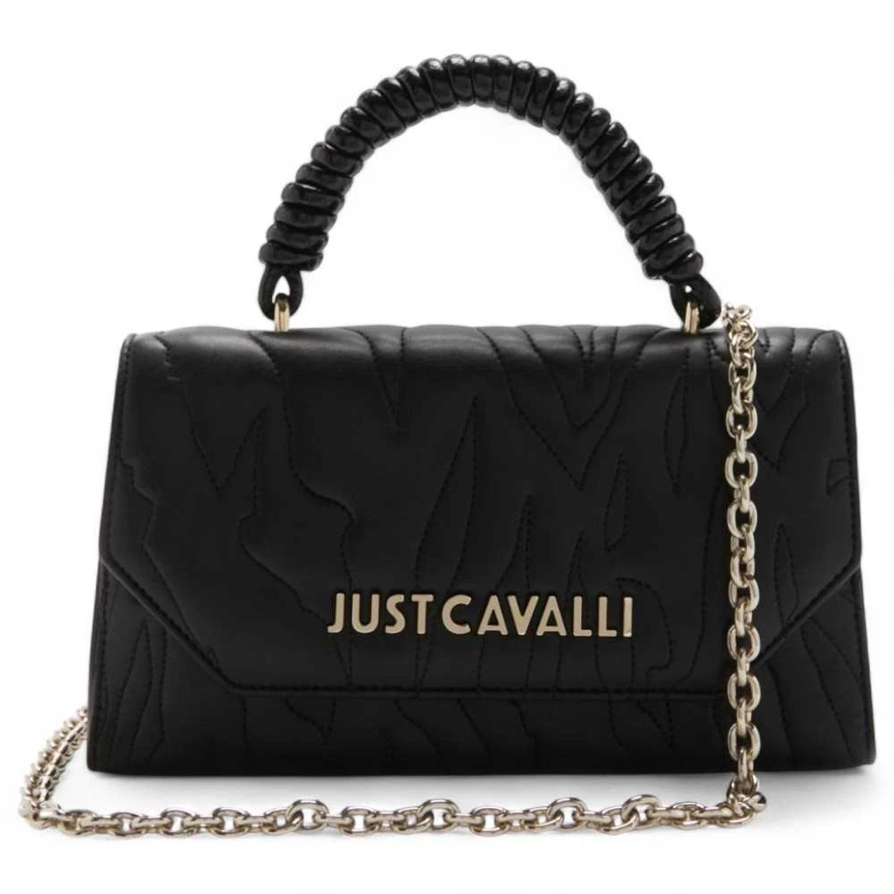 Sac à Main Just Cavalli Cuir Noir - Taille Moyenne - Neuf Avec Étiquettes