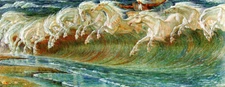 NEPTUNE'S HORSES SEA GOD WAVE BEACH SHORE PAINTING BY WALTER CRANE REPRODUCTION