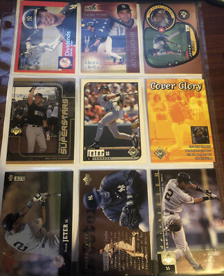 Derek Jeter HOF Card lot of 9 Some Inserts VG Shape, As pictured YANKEES