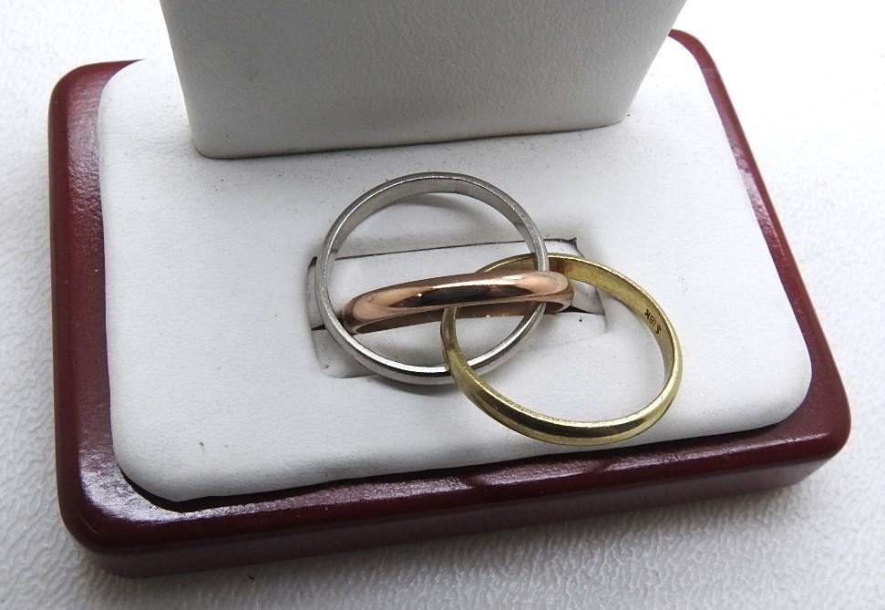 18K Yellow Rose GOLD Platinum Puzzle Ring Unique Grams Size