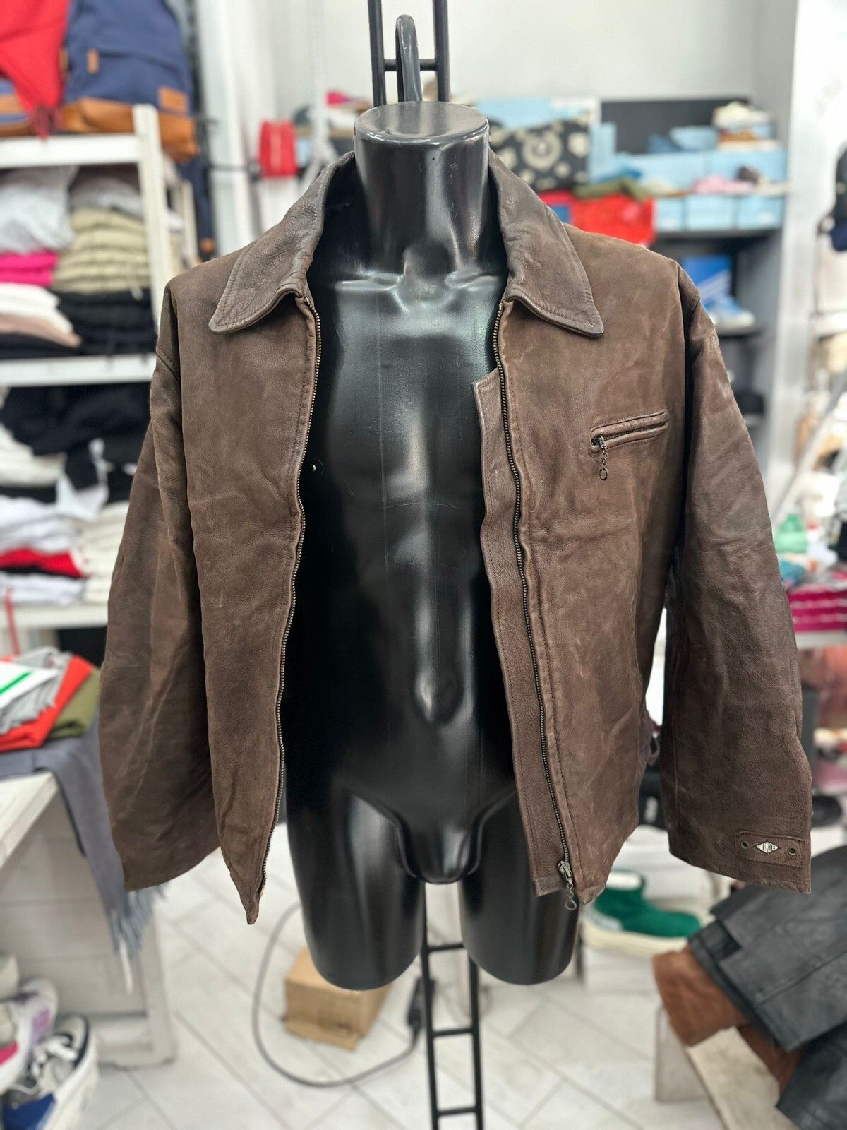 Men's Brown Leather Jacket Size M LLV1055 – Unlimited Style & Comfort