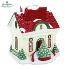 Waterford HOLIDAY HOUSE 6" Votive Candle House Christmas Red White Green 137354