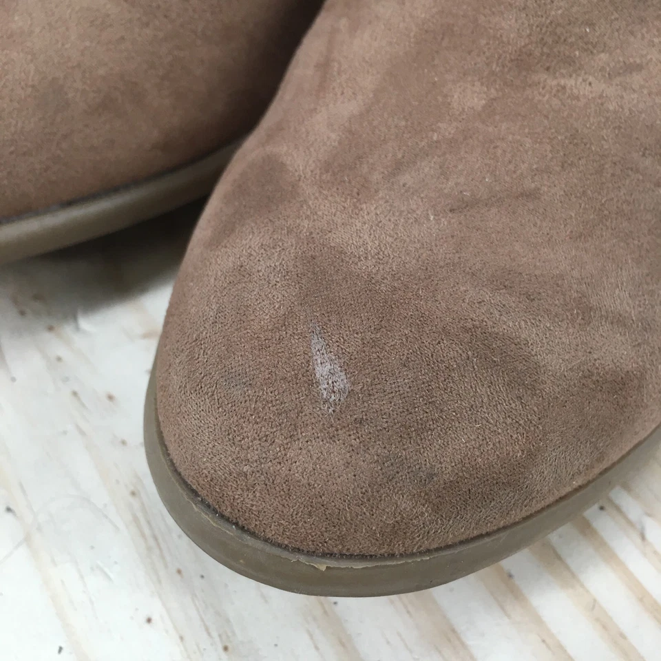 American Eagle Botas Mujer 6.5 Botines Sin Cordones Tacones Bloque Tela Beige Foto 3 de 4