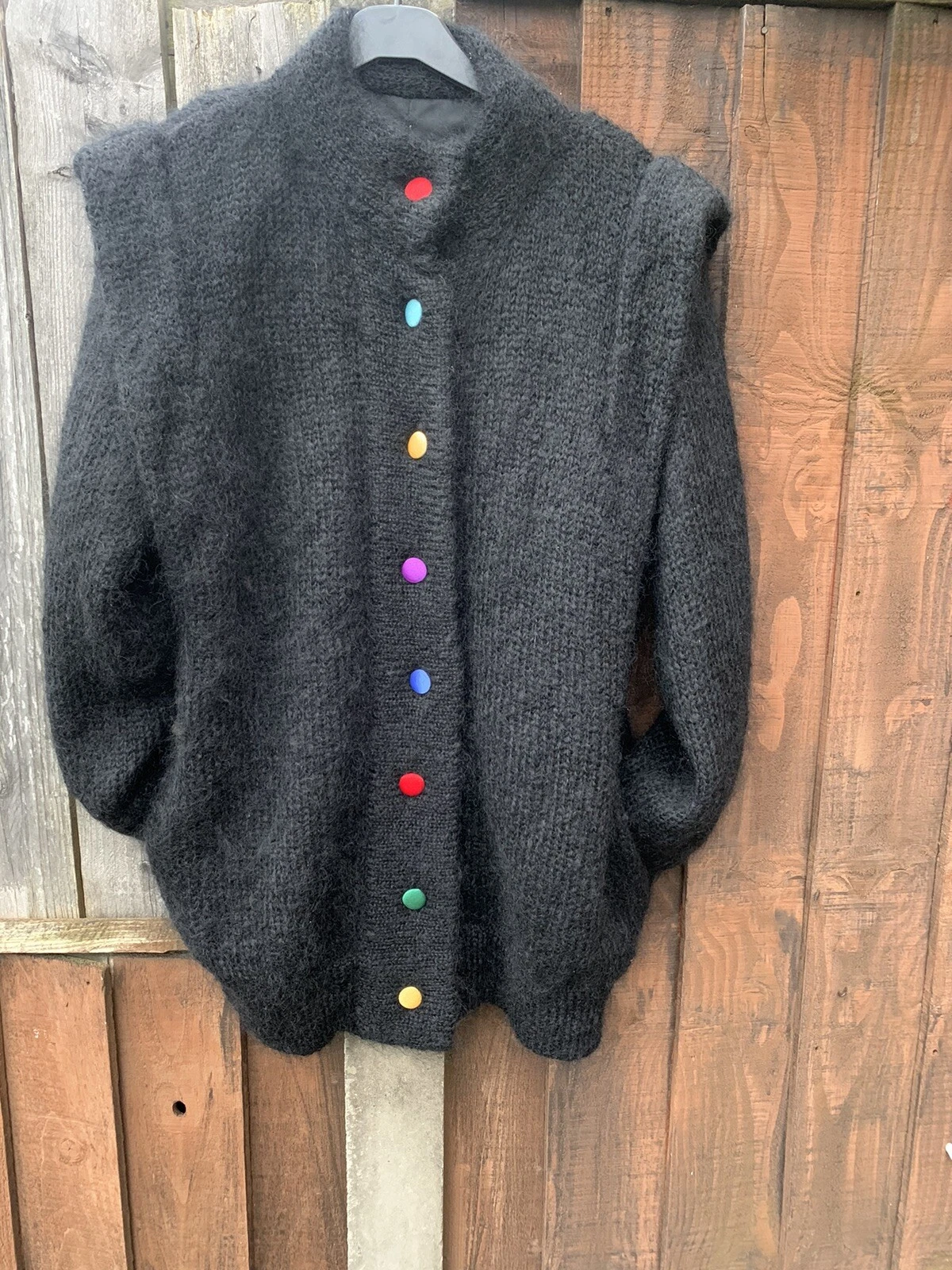 Vintage Ladies Lm Dee Ltd Mohair black Cardigan. pls see photos and listing for