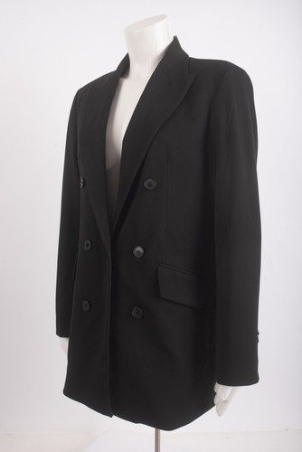 Zara Womens Open Front Blazer Suit Jacket Black Long XL Gold Button 8125/420 NWT - Picture 3 of 6