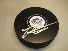Sonny Milano Signed Columbus Blue Jackets Hockey Puck Autographed 1B