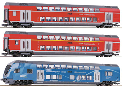 Roco 74156 AC 3-tlg. Set: Doppelstockwagen, DB AG, Innenbeleuchtung, Bayernbahn