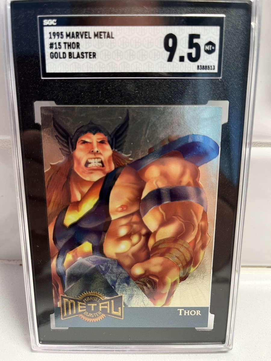 1995 Fleer Marvel Metal #15 Thor Gold Blaster Sgc 9.5 Chase Card