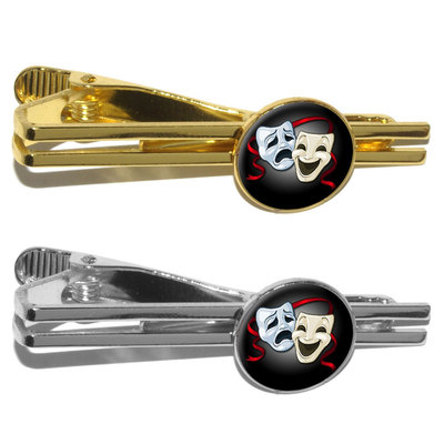Director Comedy Tragedy Mask Theater geek gift DramaTie Bar men/'s skinny tie bar Acting optional 8 characters on bac Actor Tie Clip
