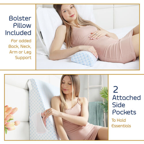 Verstellbares Memory Foam Keilkissen mit Kühlung waschbare Abdeckung & Extrakissen - Bild 6 von 9